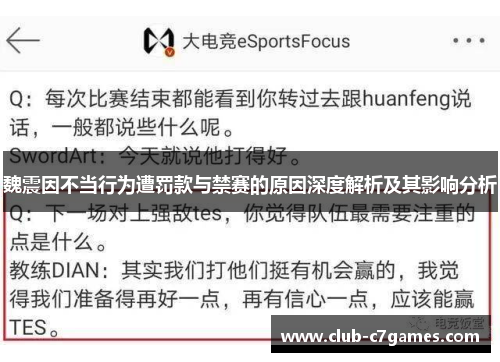 魏震因不当行为遭罚款与禁赛的原因深度解析及其影响分析